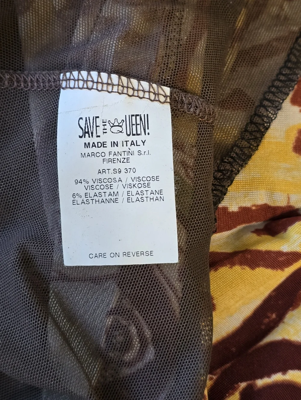 Save the Queen Italy Abstract Mesh Dress Embroidered Sheer Asymmetrical Y2K S - Picture 10 of 16